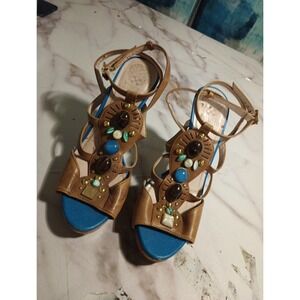 Vince‎ Camuto Chandon Heeled Sandals #10M Boho-chic Y2K Aesthetic Leather Heels